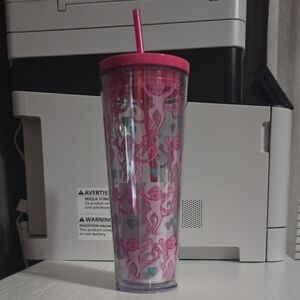 Pink Roller Rabbit X Starbucks Tumbler with Straw